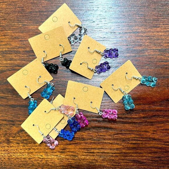 handmade Jewelry - Gummy Bear Candy Yo Soy Tu Gummy Song Dangle Earrings You Choose Color